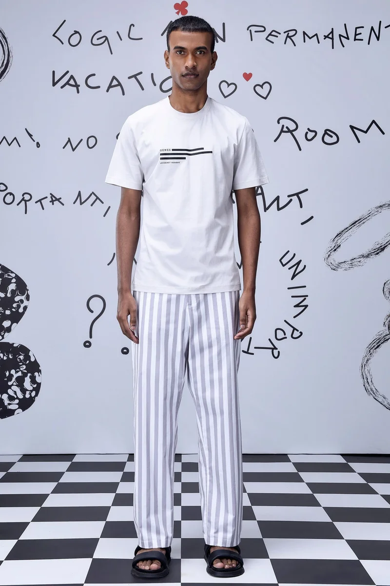 Genes Lecoanet Hemant  Chess Board Stripe Pants for Men | Best Price UAE